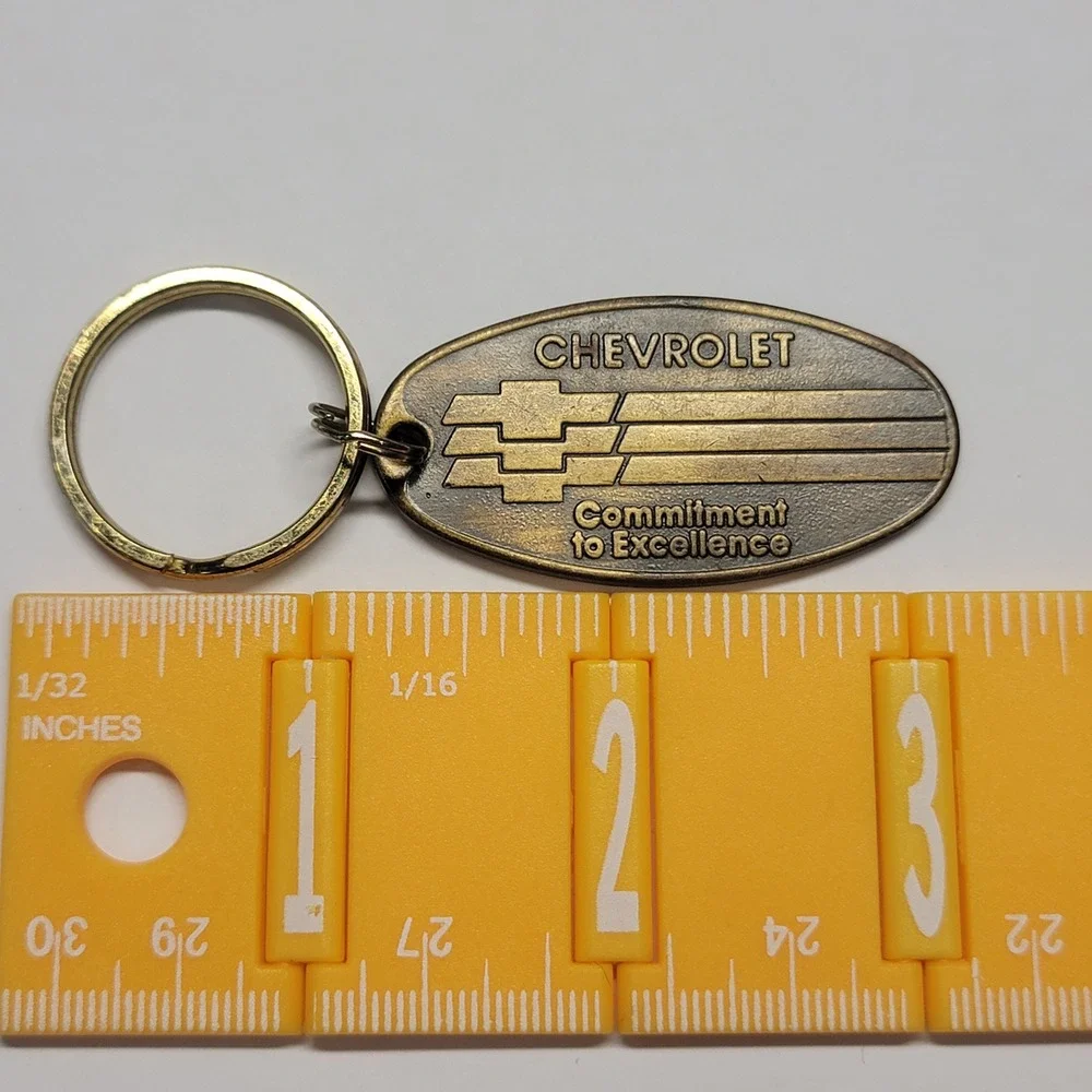 Vintage Chevrolet Keychain Brass Commitment To Excellence Royal Oak Michigan
